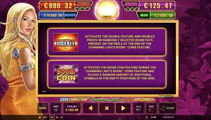 Cash Connection - Charming Lady's Boom Coins - klibbig Boom Coin med multiplikator